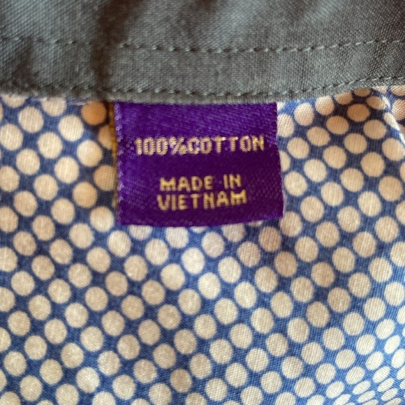 EUC Mens Tallia Dress Shirt Size XL/17 1/2 Purple/White/Blue Long Sleeve Cuffed - Picture 5 of 7